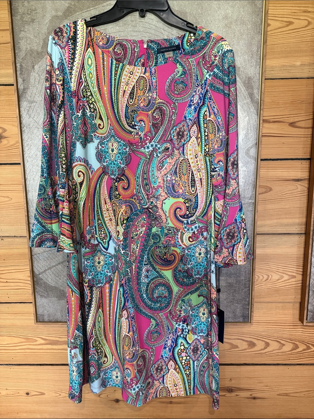 Tommy Hilfiger Vibrant Paisley Print Knee-Length Dress, Stretch, NWT